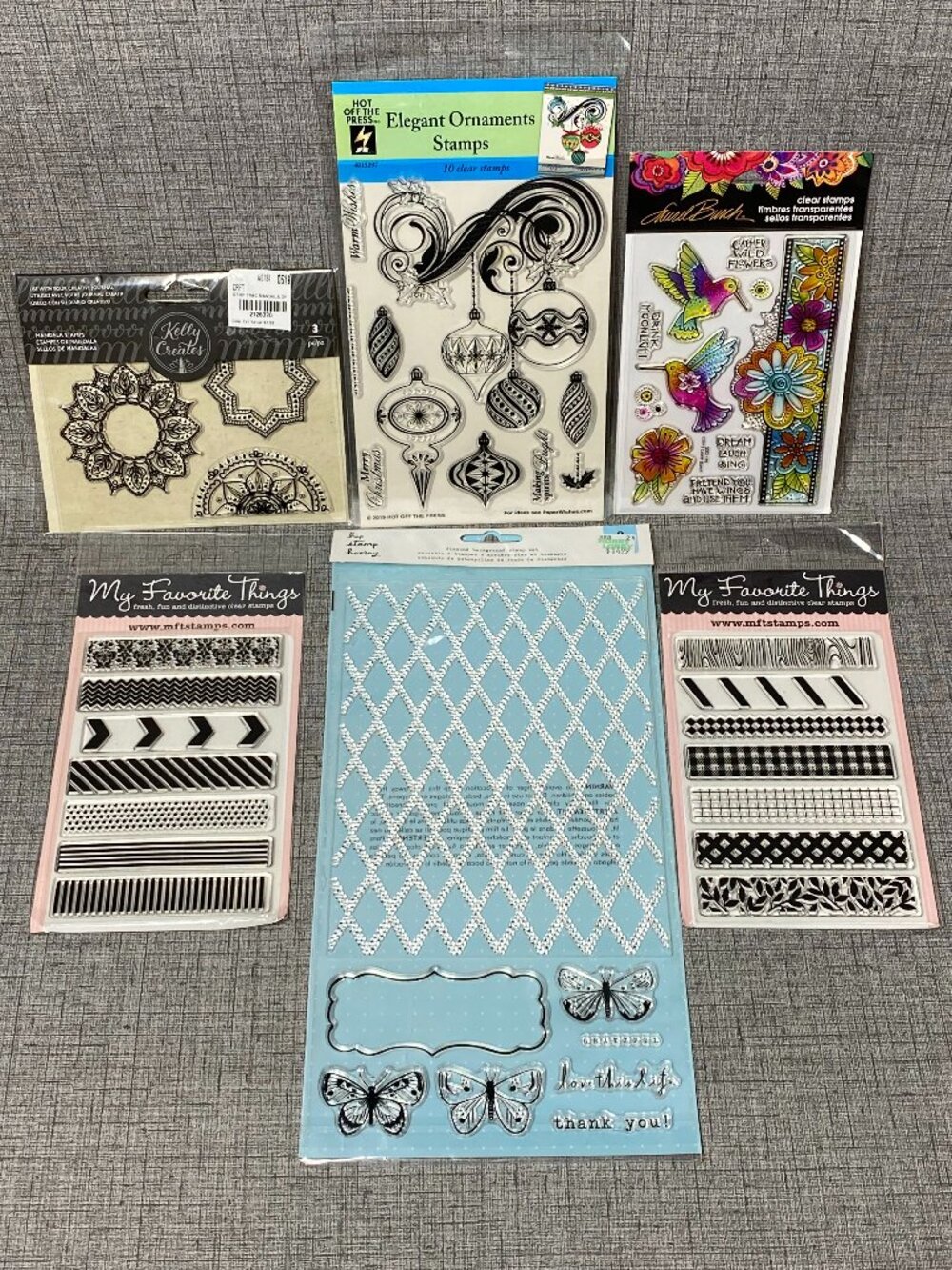 NEW Laurel Burch Stampendous My Favorite Things Clear Cling Stamp Mixed 6pc Lot